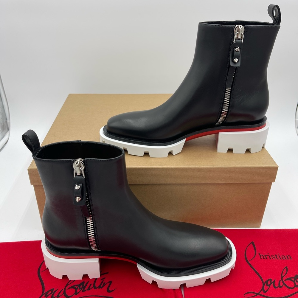 CHRISTIAN LOUBOUTIN Maxiboot Leather Chelsea Boots 39.5 - Picture 1 of 9